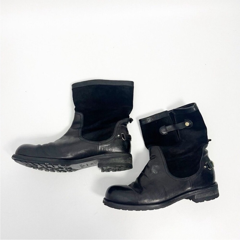 Jimmy Choo Leather and Suede moto boots